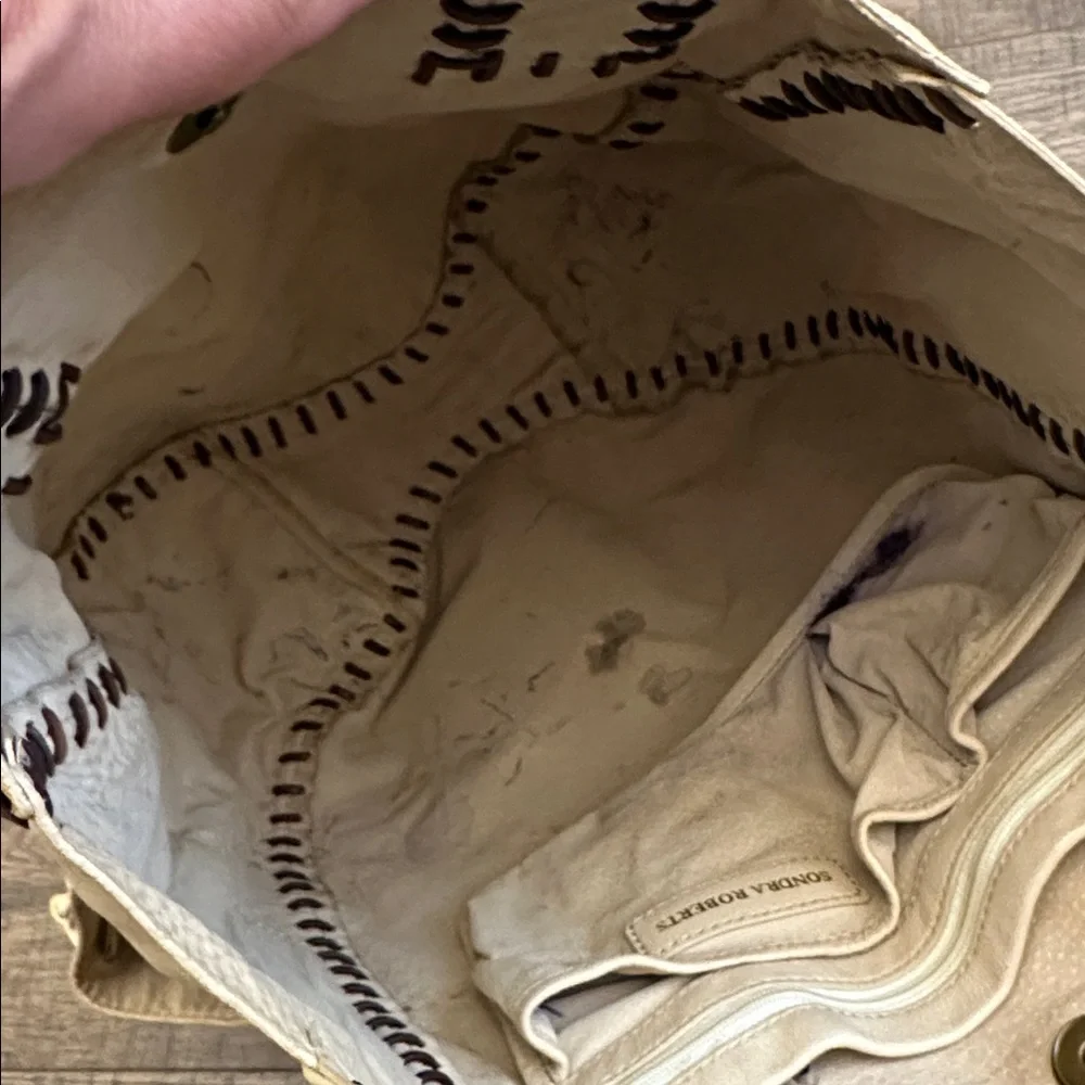 Large Vintage Sondra Roberts Leather Tote Hobo Bag TLC Project